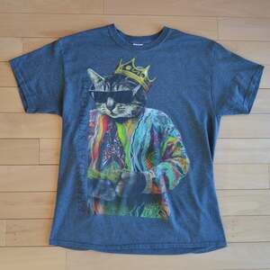 Gildan Notorious CAT Biggie Tribute Tee T-Shirt Size Large Gray